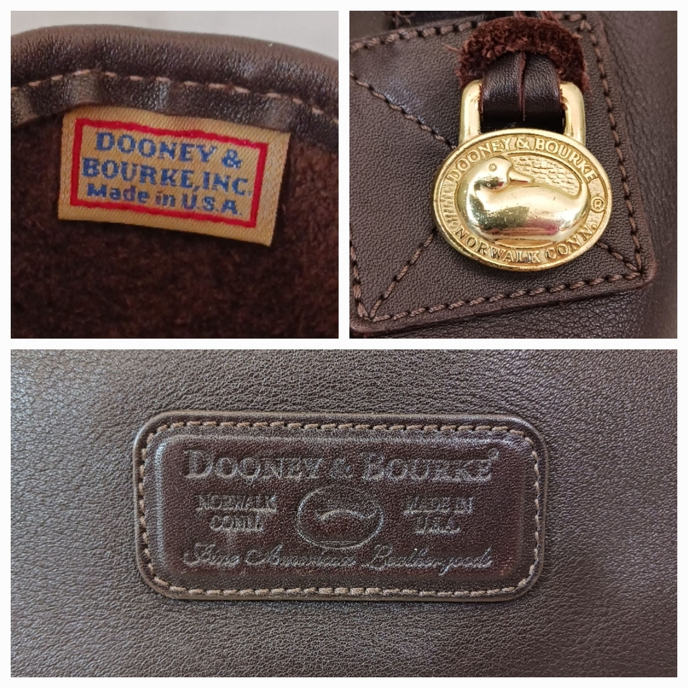 Vintage Dooney & Bourke Brown Leather Shoulder Bag - Picture 3 of 10
